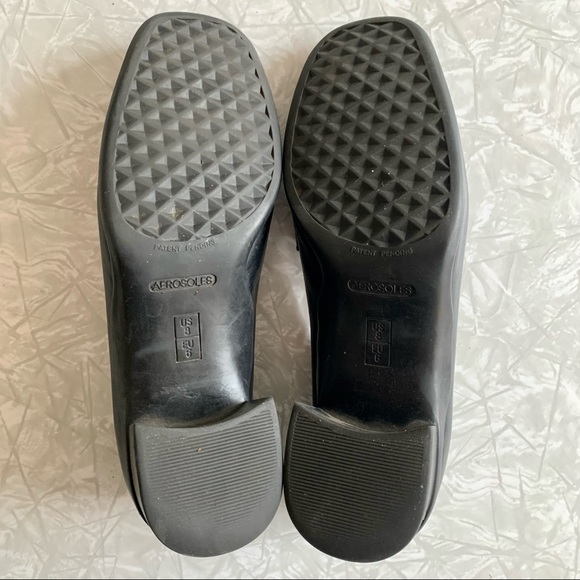 🆓 VTG Aerosoles Chunky Black Leather Loafers 8 - Picture 6 of 9